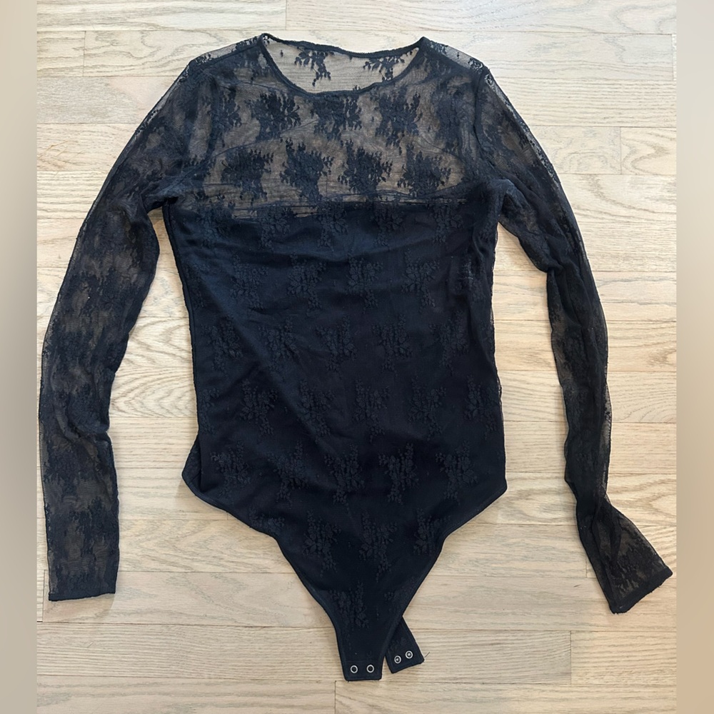 Abercrombie & Fitch Black Lace Bodysuit Size M